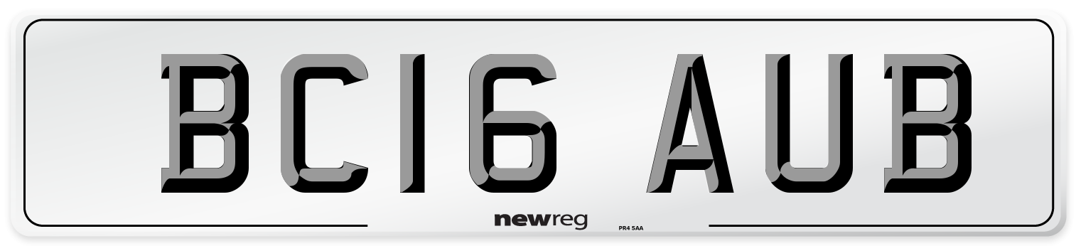 BC16 AUB Number Plate from New Reg